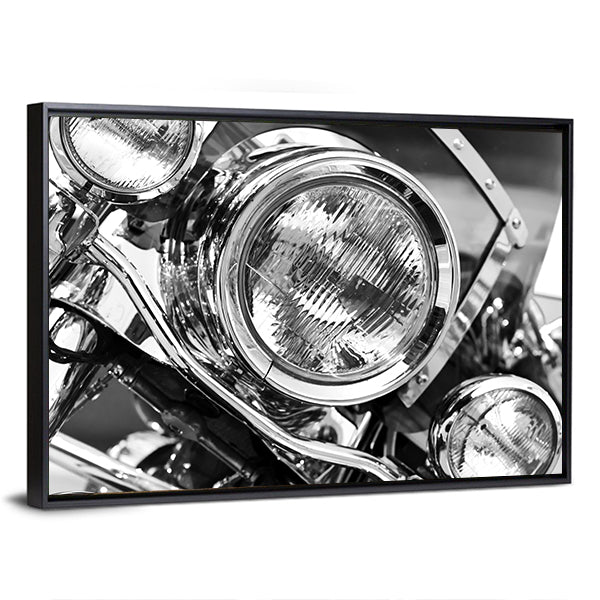Motorcycle Headlights Canvas Wall Art