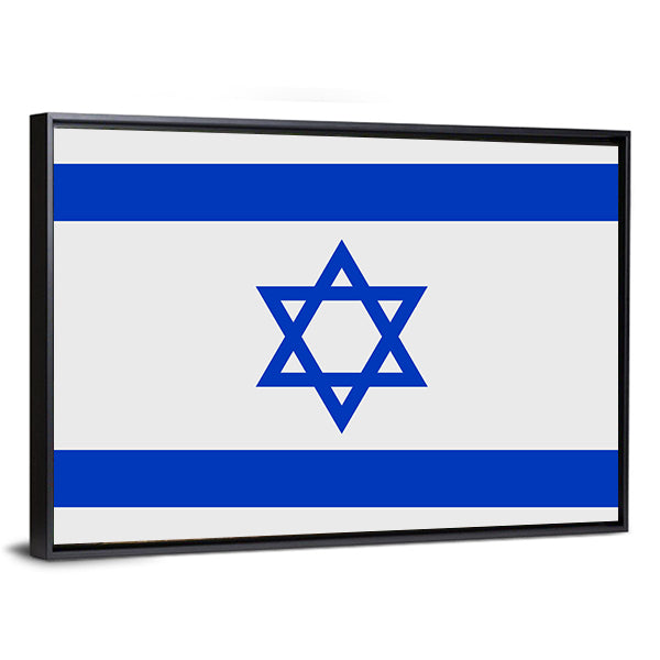 Flag Of Israel Canvas Wall Art-1 Piece-Floating Frame-36" x 24"-Tiaracle