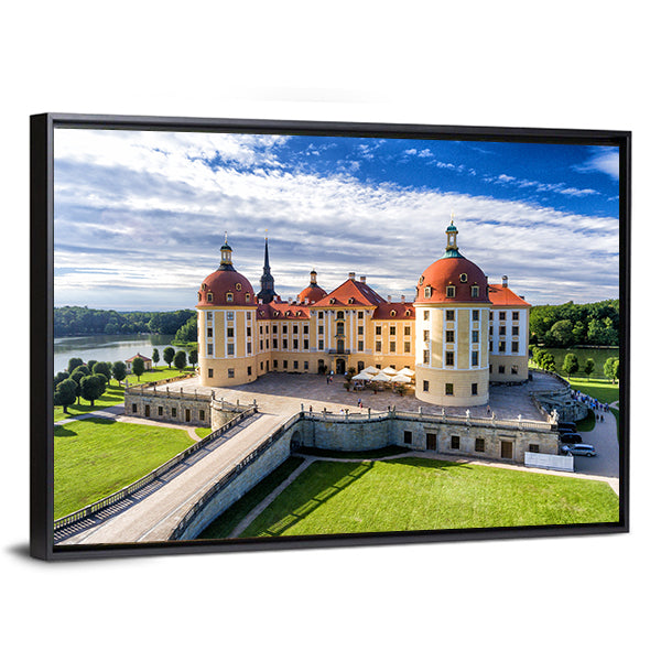 Moritzburg Castle in Saxony with Bridge Canvas Wall Art