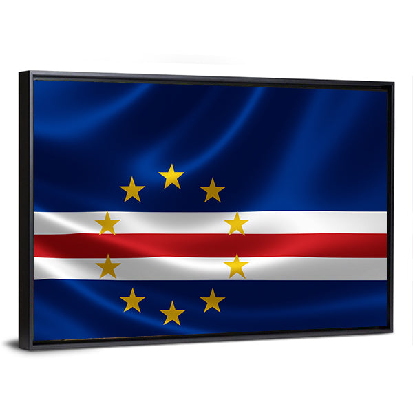 Flag Of Cape Verde Canvas Wall Art-1 Piece-Floating Frame-36" x 24"-Tiaracle