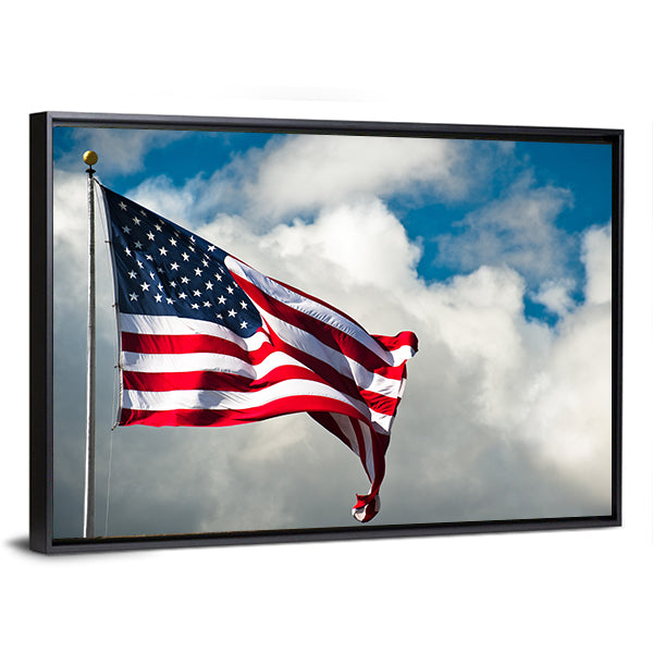 American Flag Canvas Wall Art-1 Piece-Floating Frame-36" x 24"-Tiaracle