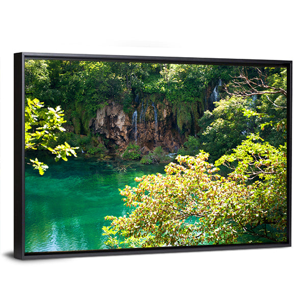 Emerald Forest Lake Canvas Wall Art