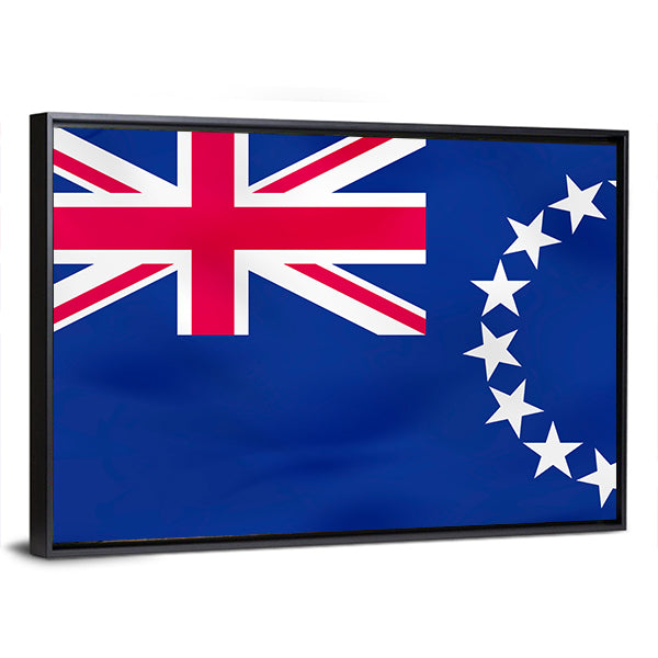Cook Islands Flag with Circle of Stars Canvas Wall Art
