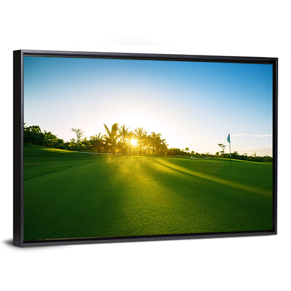 Countryside Golf Course at Sunrise Canvas Wall Art