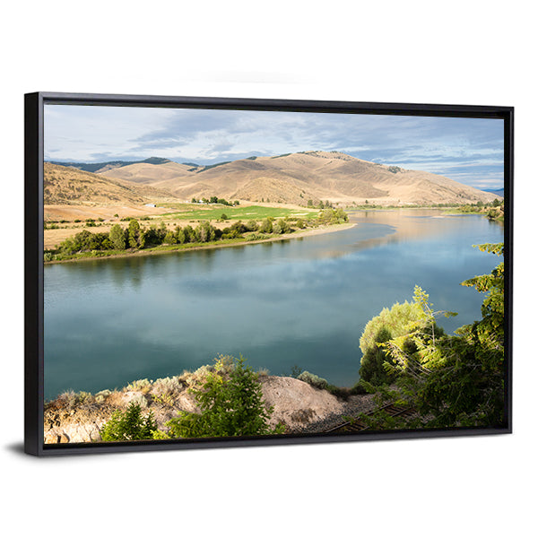 Flathead River In Montana Canvas Wall Art-1 Piece-Floating Frame-36" x 24"-Tiaracle