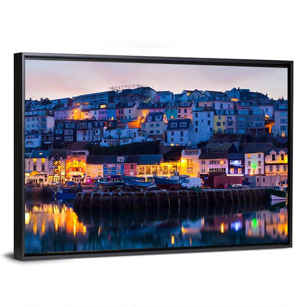 Brixham Harbour at Sunset Canvas Wall Art