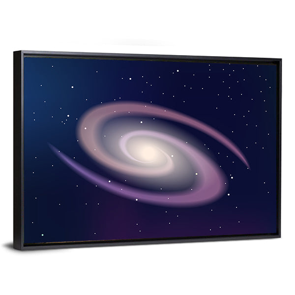Dark Sky Reflecting Galaxy And Stars Canvas Wall Art-1 Piece-Floating Frame-36" x 24"-Tiaracle