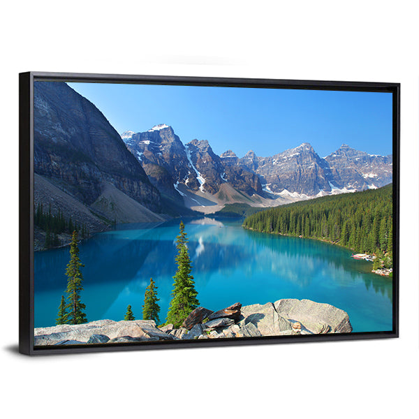 Moraine Lake In Canadian Rockies Canvas Wall Art