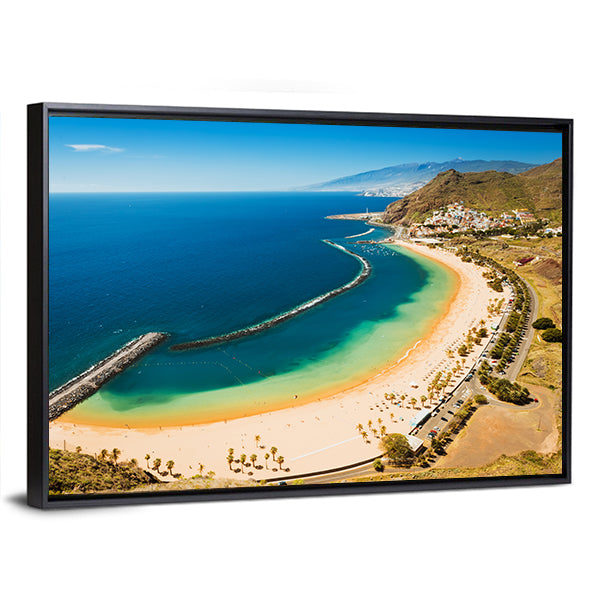 Beach Las Teresitas Canvas Wall Art-1 Piece-Floating Frame-24" x 16"-Tiaracle
