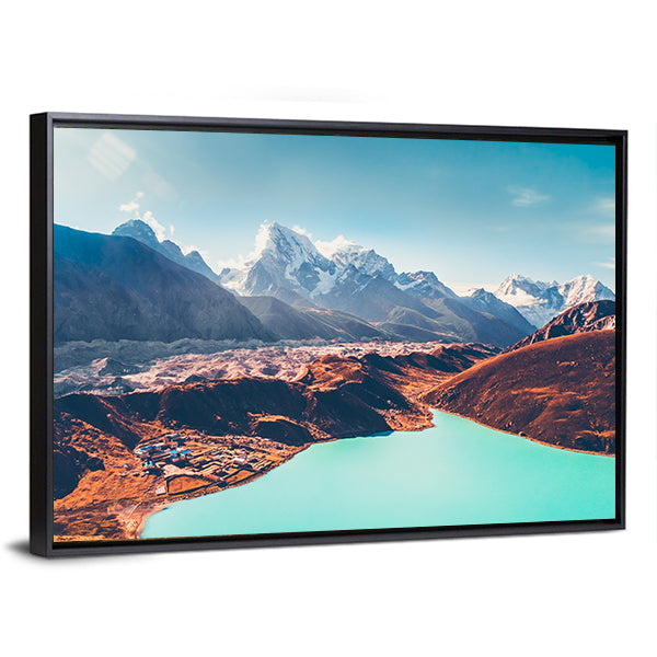 Gokyo Lake Canvas Wall Art-1 Piece-Floating Frame-36" x 24"-Tiaracle