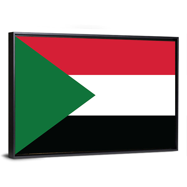 Flag Of Sudan Canvas Wall Art-1 Piece-Floating Frame-24" x 16"-Tiaracle