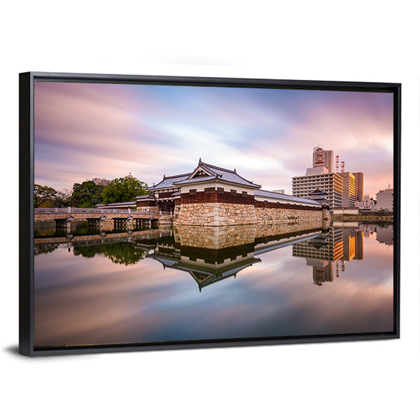 Japan Castle Moat at Sunset Canvas Wall Art