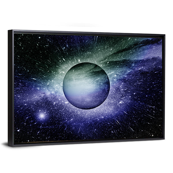 Nebula Planet And Star Dust Canvas Wall Art-1 Piece-Floating Frame-36" x 24"-Tiaracle