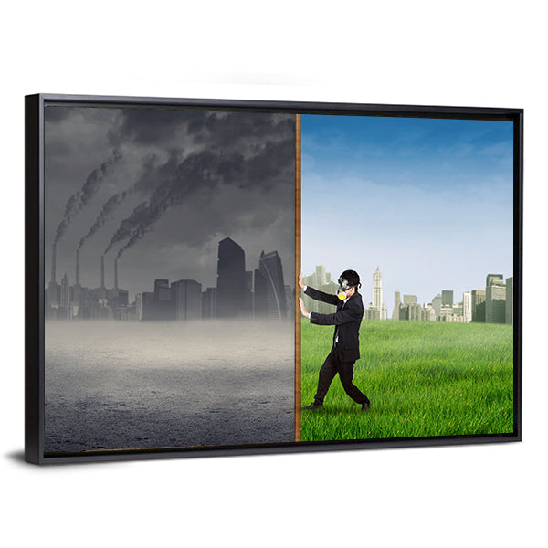 Environment Change Concept Canvas Wall Art-1 Piece-Floating Frame-24" x 16"-Tiaracle