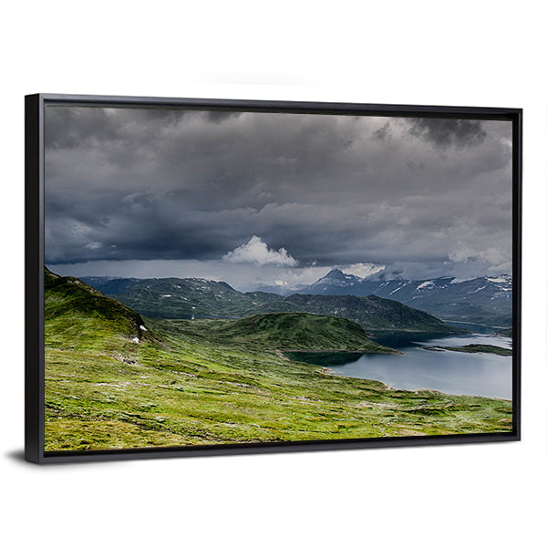 Calm Lake with Snow-capped Mountains Canvas Wall Art