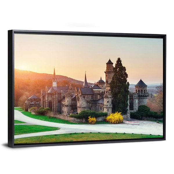 Castle In Germany Canvas Wall Art-1 Piece-Floating Frame-36" x 24"-Tiaracle
