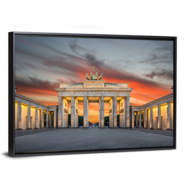 Famous Brandenburg Gate Canvas Wall Art-1 Piece-Floating Frame-36" x 24"-Tiaracle