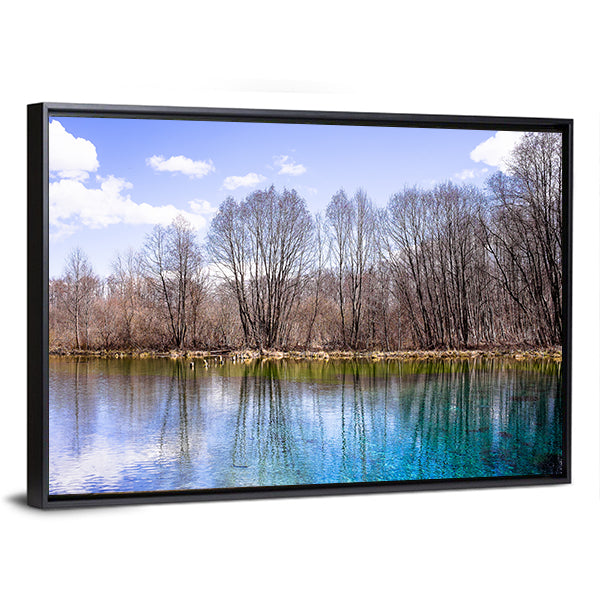 Blue Lake Of Kazan Canvas Wall Art-1 Piece-Floating Frame-24" x 16"-Tiaracle