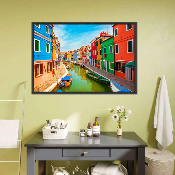 Burano Island in the Venetian Lagoon Canvas Wall Art