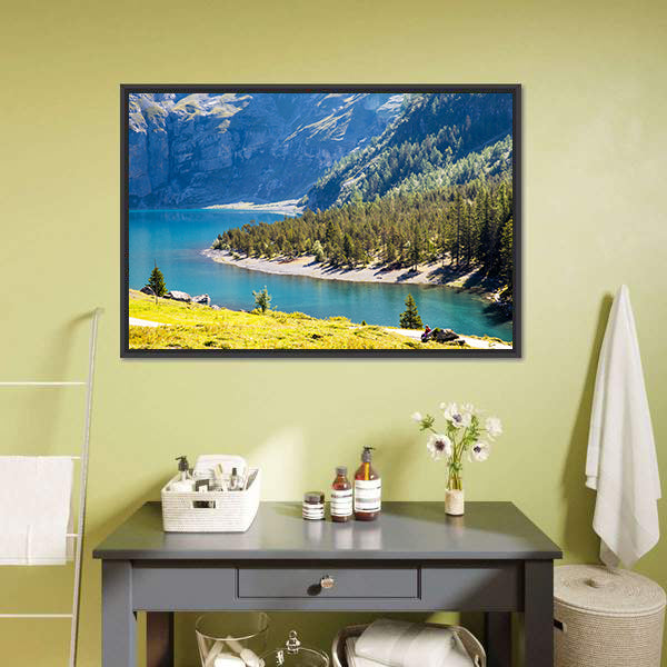 Oeschinen Lake Canvas Wall Art-5 Horizontal-Gallery Wrap-22" x 12"-Tiaracle