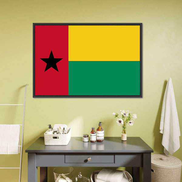 Flag Of Guinea Bissau Canvas Wall Art-5 Horizontal-Gallery Wrap-22" x 12"-Tiaracle