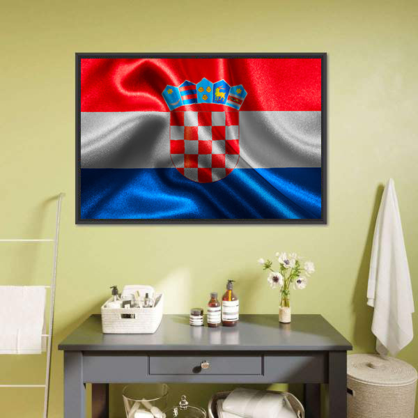 Croatian Wavy Flag Canvas Wall Art-5 Horizontal-Gallery Wrap-22" x 12"-Tiaracle