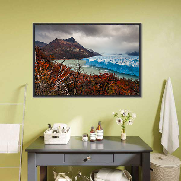 Glacier Perito Moreno National Park In Autumn Canvas Wall Art-3 Horizontal-Gallery Wrap-25" x 16"-Tiaracle
