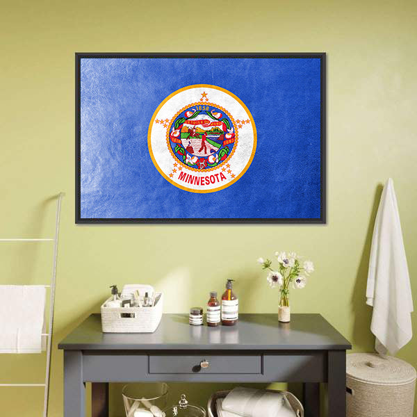 Minnesota Flag Canvas Wall Art-5 Horizontal-Gallery Wrap-22" x 12"-Tiaracle