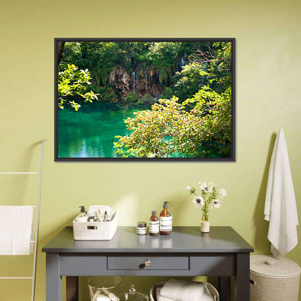 Emerald Forest Lake Canvas Wall Art
