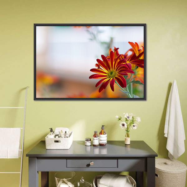 Chrysanthemum Under Sky Canvas Wall Art-3 Horizontal-Gallery Wrap-25" x 16"-Tiaracle