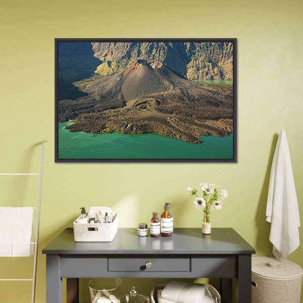 Caldera Lake and Volcano, Indonesia Canvas Wall Art