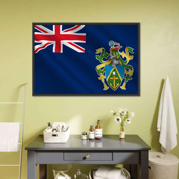 Flag Of Pitcairn Islands Canvas Wall Art-5 Horizontal-Gallery Wrap-22" x 12"-Tiaracle