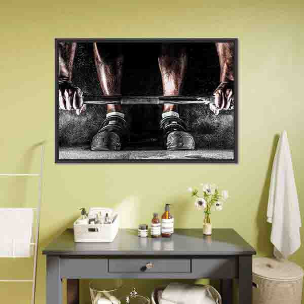 Bodybuilder Man Motivational Canvas Wall Art-3 Horizontal-Gallery Wrap-25" x 16"-Tiaracle