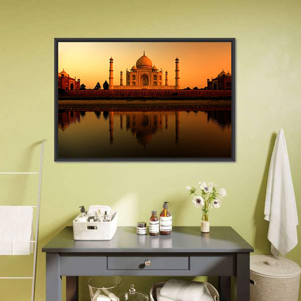 Beautiful Taj Mahal Canvas Wall Art-5 Horizontal-Gallery Wrap-22" x 12"-Tiaracle