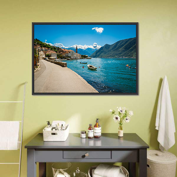 Boka Kotor Bay In Montenegro Canvas Wall Art-3 Horizontal-Gallery Wrap-25" x 16"-Tiaracle