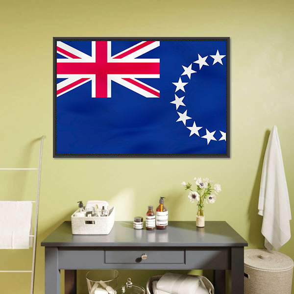 Cook Islands Flag with Circle of Stars Canvas Wall Art