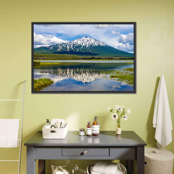 Mount Bachelor In Oregon Canvas Wall Art-5 Horizontal-Gallery Wrap-22" x 12"-Tiaracle
