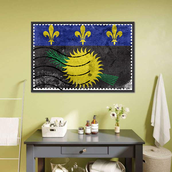 Flag Of Guadeloupe France Canvas Wall Art-5 Horizontal-Gallery Wrap-22" x 12"-Tiaracle