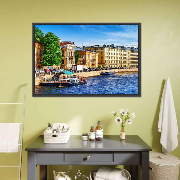 Fontanka Canal In Saint Petersburg Canvas Wall Art-3 Horizontal-Gallery Wrap-25" x 16"-Tiaracle