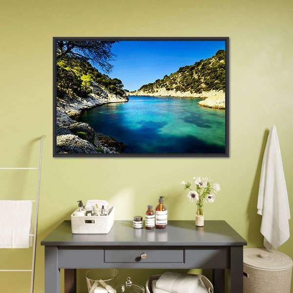 Calanques Of Port Pin In Cassis In France Canvas Wall Art-5 Horizontal-Gallery Wrap-22" x 12"-Tiaracle