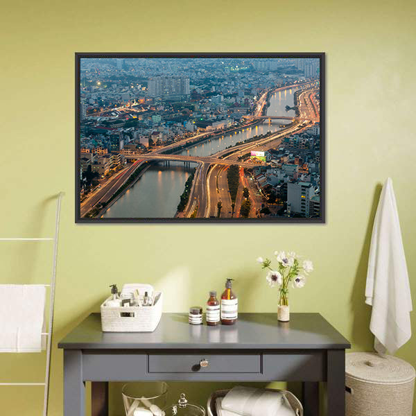Ho Chi Minh City View Vietnam Canvas Wall Art-5 Horizontal-Gallery Wrap-22" x 12"-Tiaracle