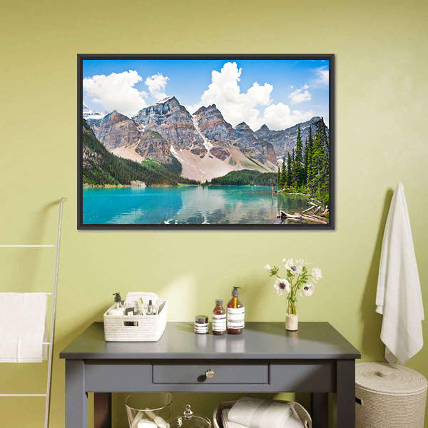 Famous Moraine Lake Canvas Wall Art-5 Horizontal-Gallery Wrap-22" x 12"-Tiaracle