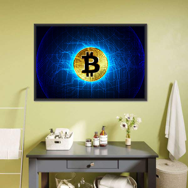 Futuristic Digital Money Canvas Wall Art-5 Horizontal-Gallery Wrap-22" x 12"-Tiaracle
