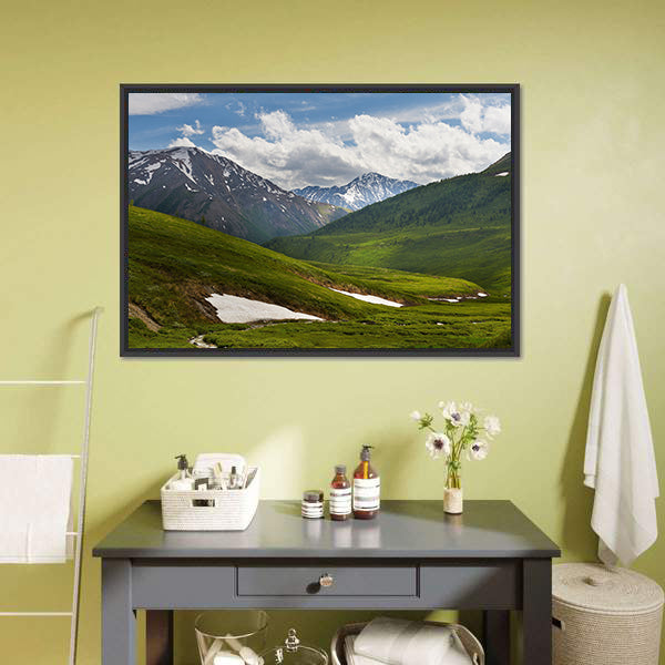 Mountain Lake West Siberia Canvas Wall Art