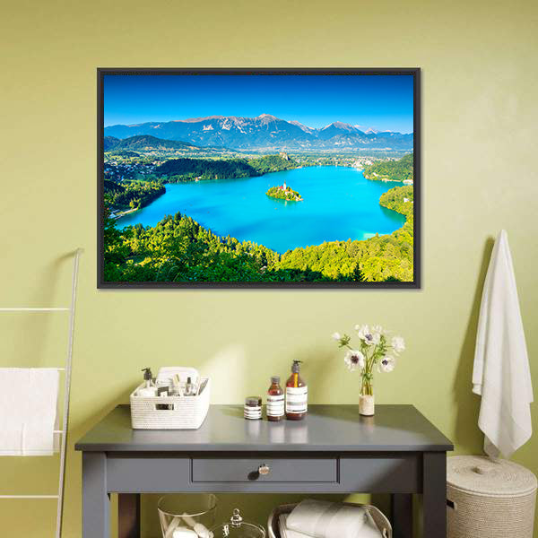 Bled Lake Slovenia Canvas Wall Art-5 Horizontal-Gallery Wrap-22" x 12"-Tiaracle
