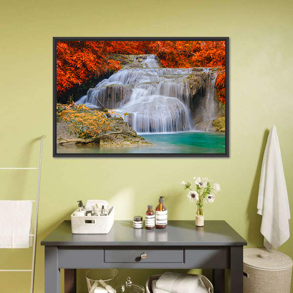 Erwan Waterfall Canvas Wall Art-5 Horizontal-Gallery Wrap-22" x 12"-Tiaracle