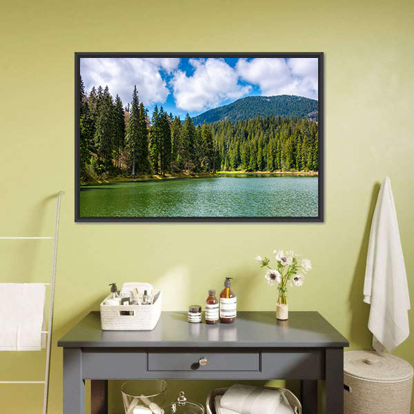 Mountain Lake Synevir Canvas Wall Art-5 Horizontal-Gallery Wrap-22" x 12"-Tiaracle