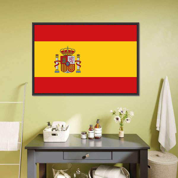 Flag Of Spain Canvas Wall Art-5 Horizontal-Gallery Wrap-22" x 12"-Tiaracle