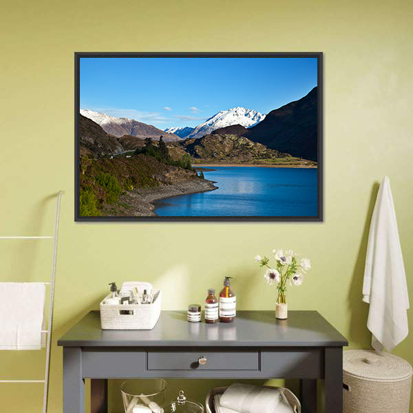 Mountain Above Lake Canvas Wall Art-5 Horizontal-Gallery Wrap-22" x 12"-Tiaracle