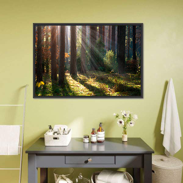Old Autumn Forest Canvas Wall Art-5 Horizontal-Gallery Wrap-22" x 12"-Tiaracle